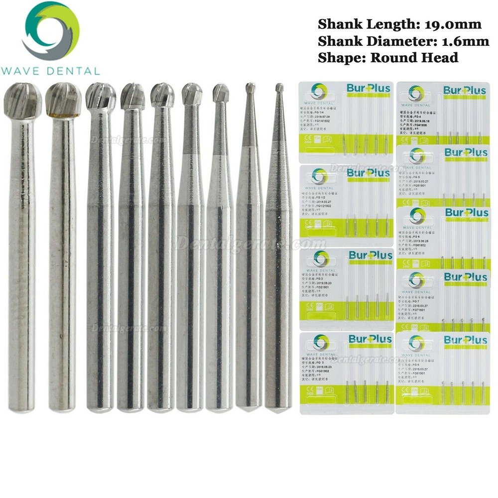 10 St&uuml;ck FG 1/4 1/2 1 2 3 4 5 6 7 8# FG-Schaft Hartmetallbohrer Zahnmedizin Runder Zahnbohrer